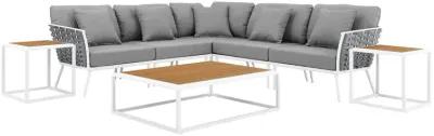 Stance 8 Piece Outdoor Patio Aluminum Sectional Sofa Set