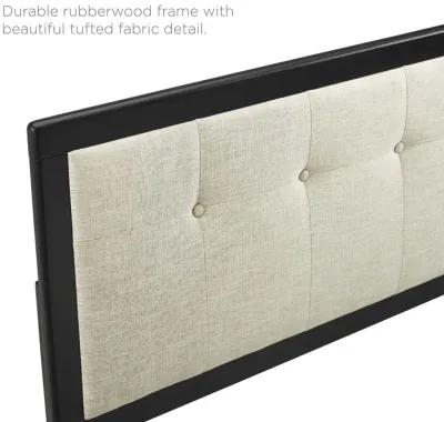 Draper Tufted Queen Fabric and Wood Headboard