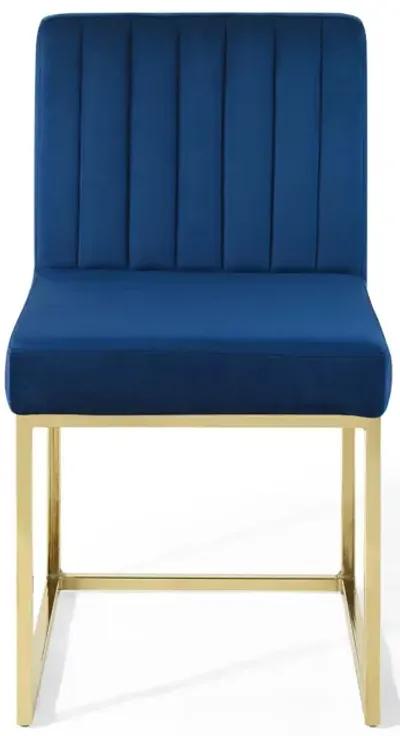 Carriage Channel Tufted Sled Base Performance Velvet Dining Chair