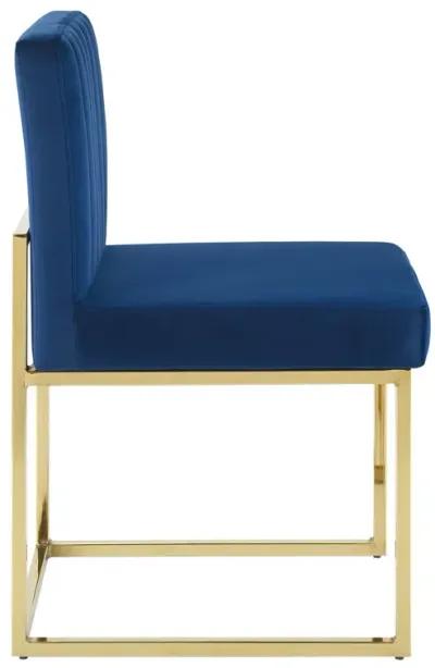 Carriage Channel Tufted Sled Base Performance Velvet Dining Chair