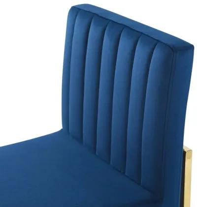 Carriage Channel Tufted Sled Base Performance Velvet Dining Chair