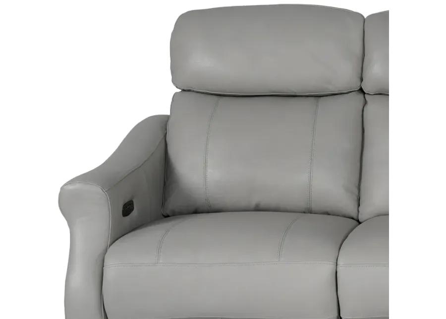 Felicity 84" Zero Gravity Power Reclining Sofa in Silver Leather