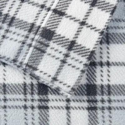 True North by Sleep Philosophy Micro Fleece Grey Plaid Sheet Set