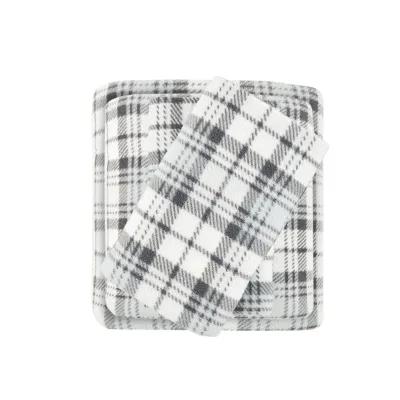 True North by Sleep Philosophy Micro Fleece Grey Plaid Sheet Set