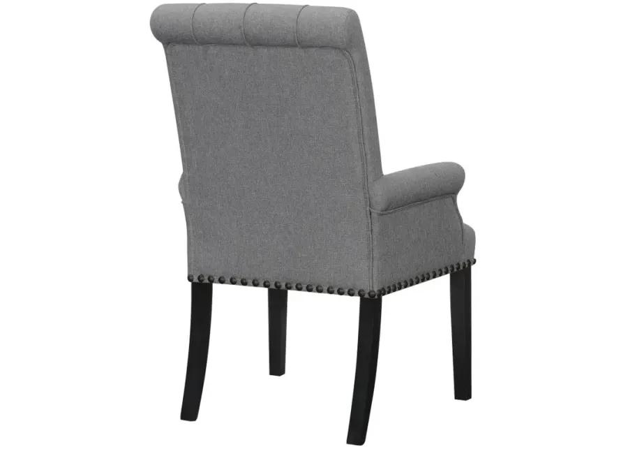 Alana Upholstered Tufted Arm Chair with Nailhead Trim