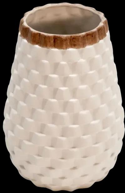 Textured Vase, White