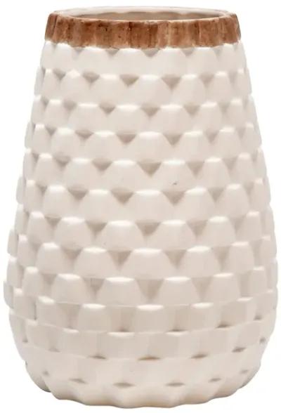 Textured Vase, White