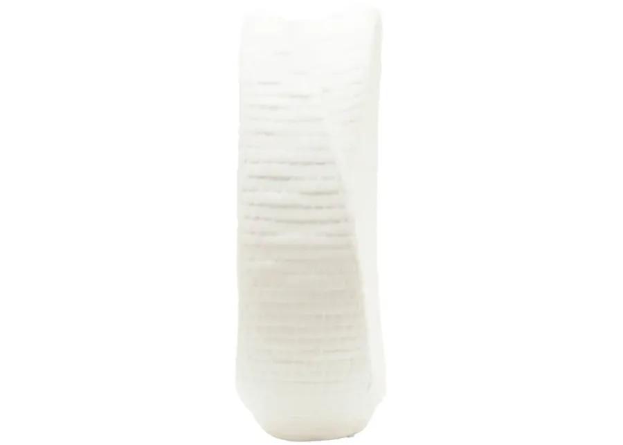 10" Textured Table Top Deco, White