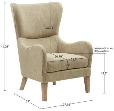 Madison Park Arianna Taupe Multi Swoop Wing Chair