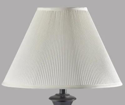 Turned Base Table Lamp with White Shade