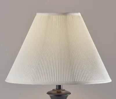 Turned Base Table Lamp with White Shade