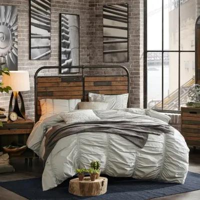 INK+IVY Renu Light Brown Multi/Gun Metal Queen Headboard