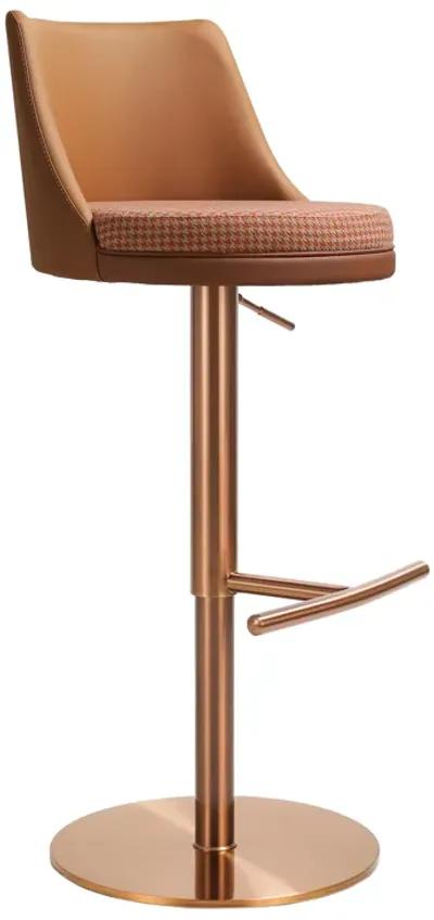 Reagan Cafe Au Lait Houndstooth Adjustable Swivel Stool