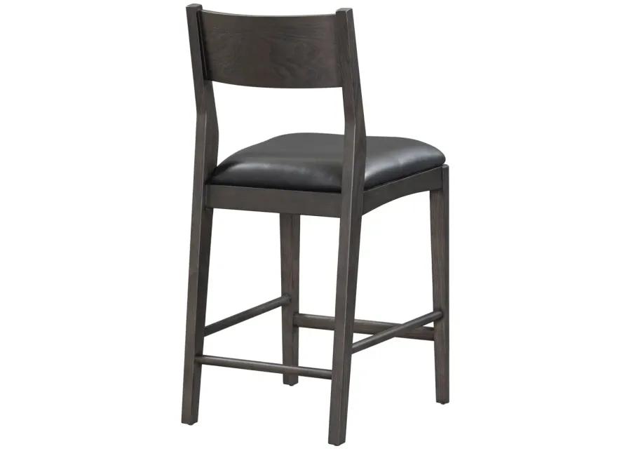 Rooney 26" Top Grain Leather Counter Chair in Black