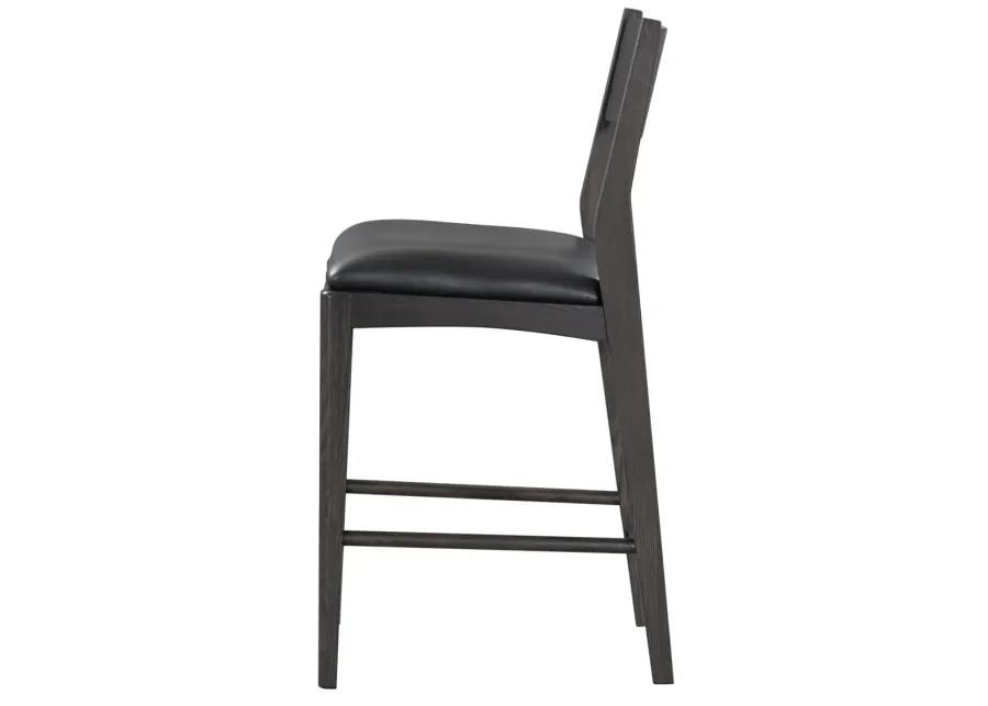 Rooney 26" Top Grain Leather Counter Chair in Black