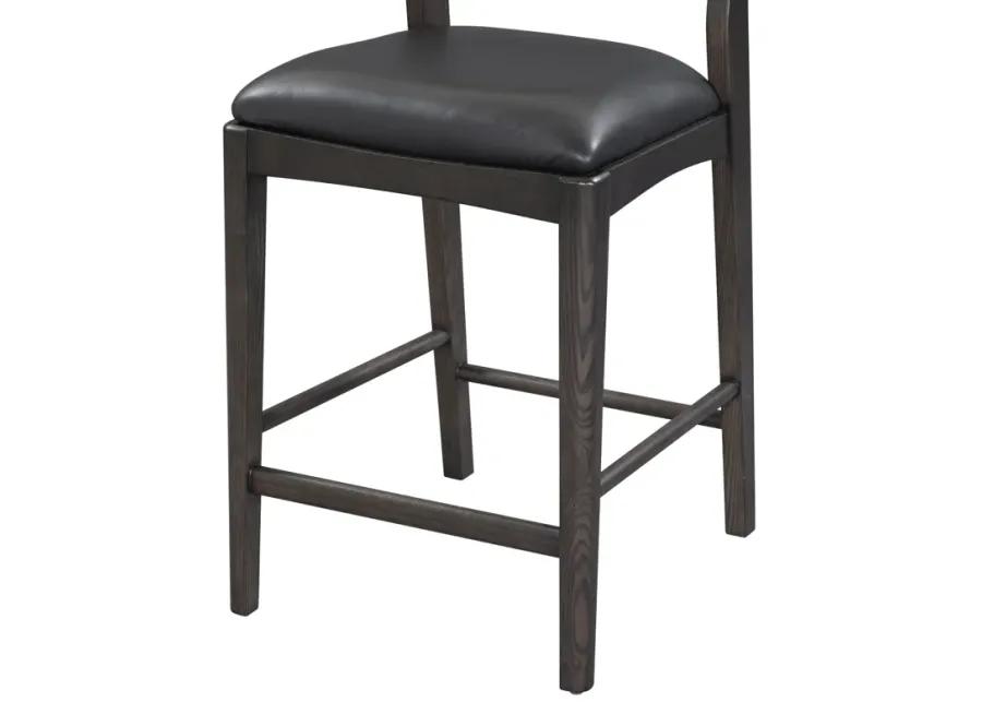 Rooney 26" Top Grain Leather Counter Chair in Black