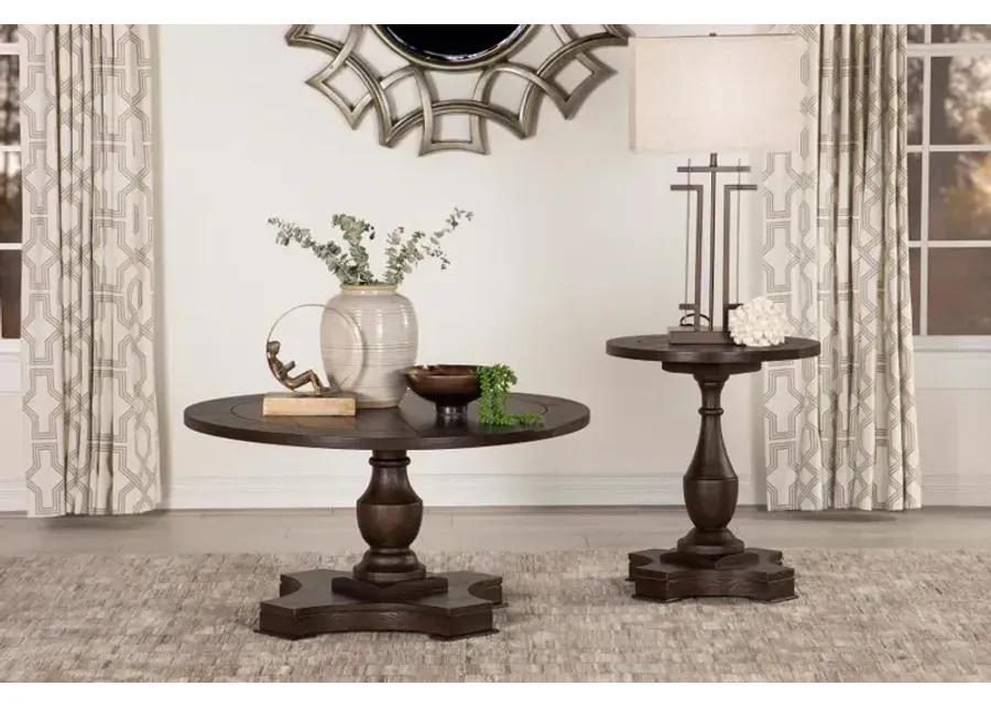 Morello Round Coffee Table with Pedestal Base Coffee