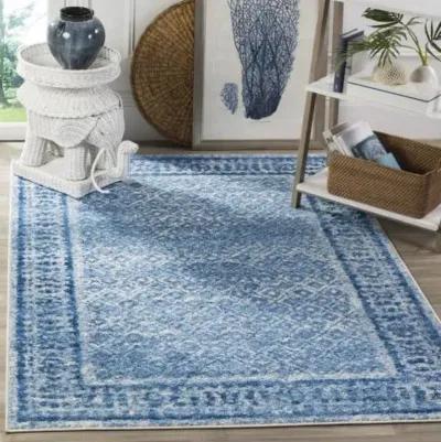 Adirondack Contemporary Silver / Blue 6' X 6' Square Powerloomed Rug