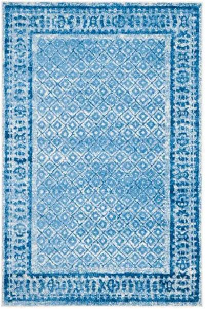 Adirondack Contemporary Silver / Blue 6' X 6' Square Powerloomed Rug