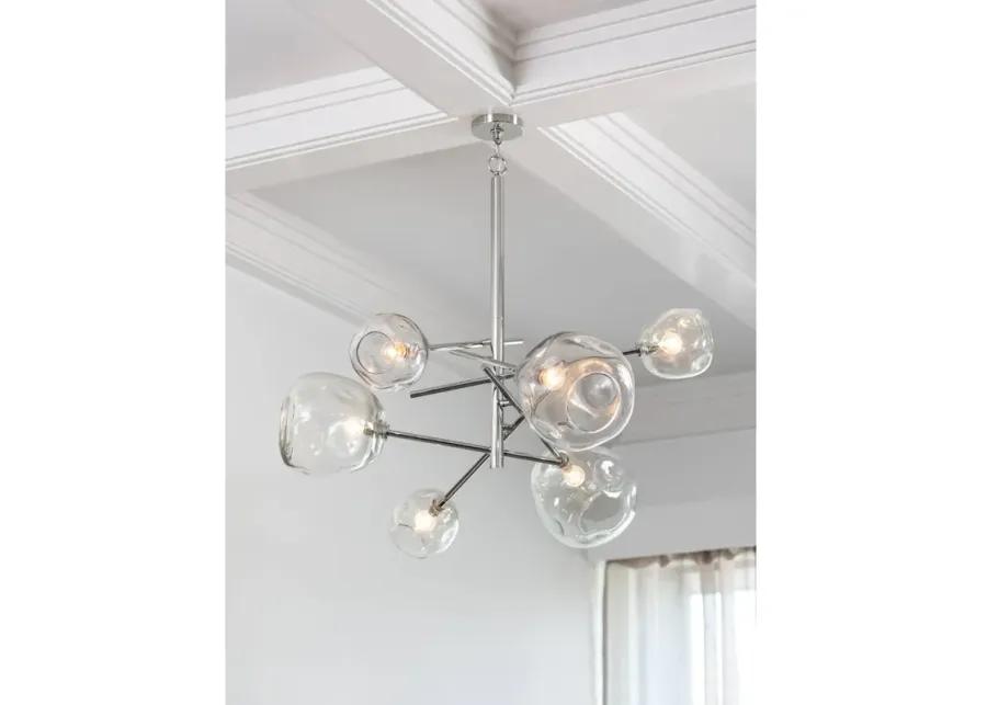 Molten Chandelier With Clear Glass (Polished Nickel)