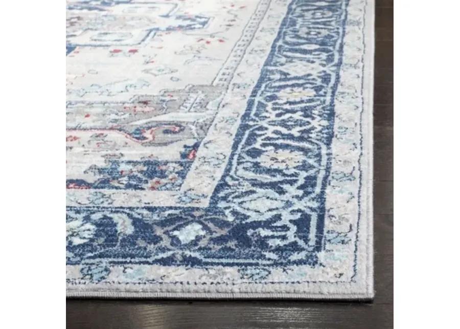 Brentwood 811 Light Grey / Blue 3' X 5' Small Rectangle Powerloomed Rug