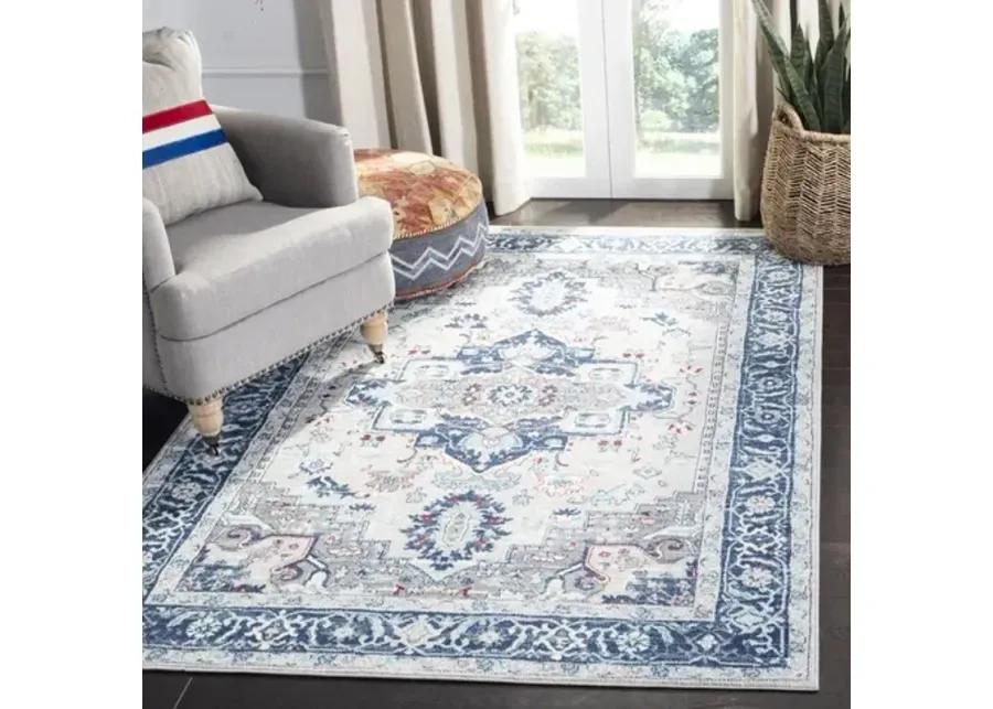 Brentwood 811 Light Grey / Blue 3' X 5' Small Rectangle Powerloomed Rug