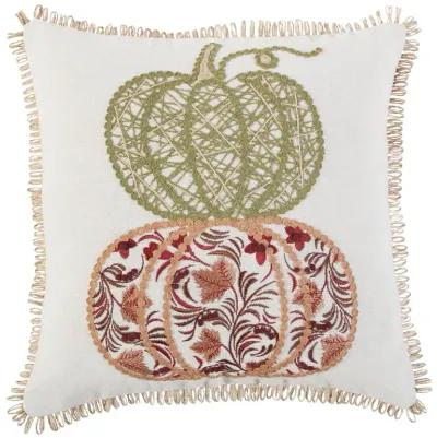 HARVEST 2021 Stacked Pumpkin Green Pillow