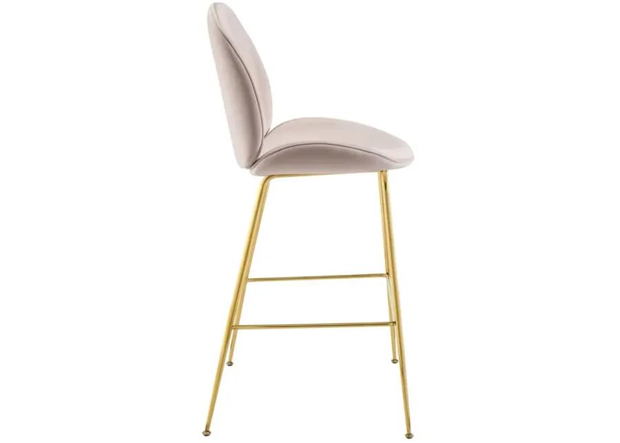 Scoop Gold Stainless Steel Leg Performance Velvet Bar Stool