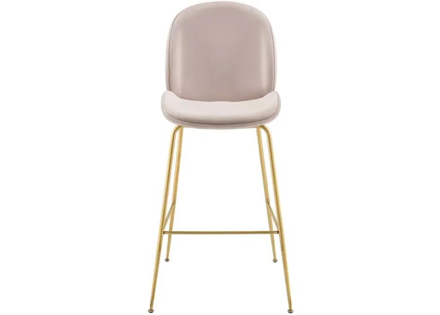 Scoop Gold Stainless Steel Leg Performance Velvet Bar Stool