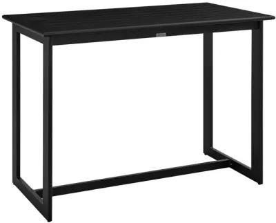 Grand Outdoor Patio Counter Height Dining Table in Black Aluminum