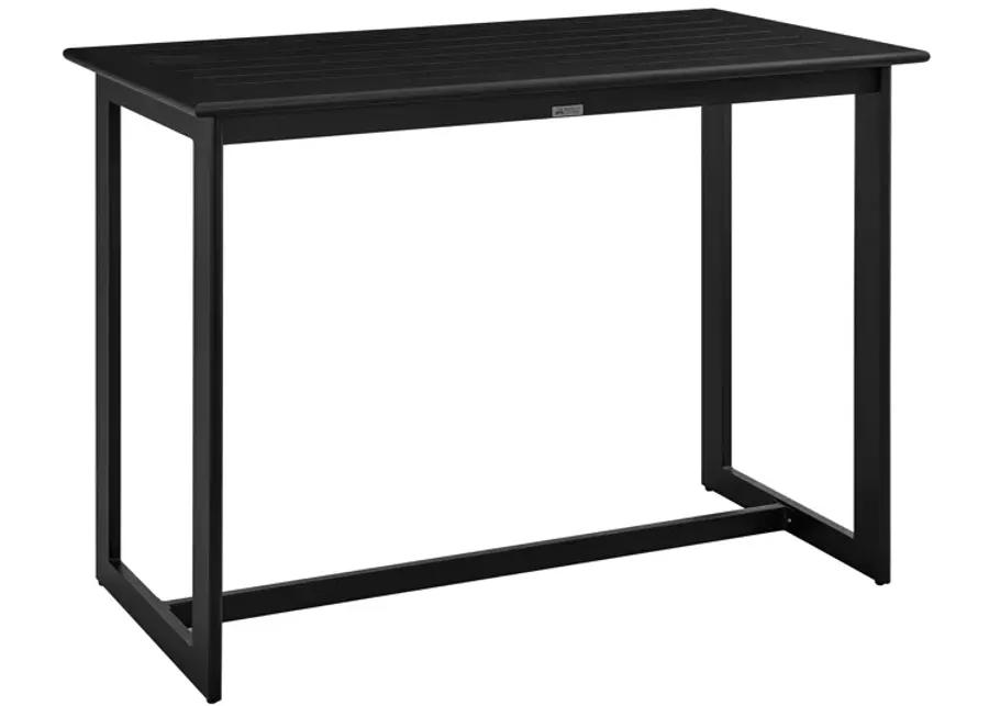 Grand Outdoor Patio Counter Height Dining Table in Black Aluminum