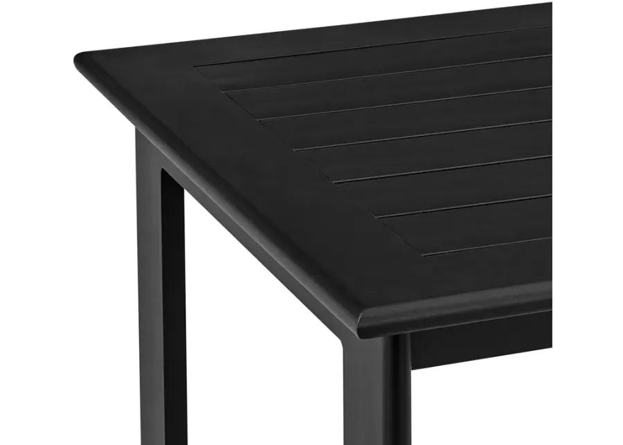 Grand Outdoor Patio Counter Height Dining Table in Black Aluminum