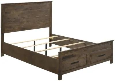 Aaron California King Storage Bed Rustic Golden Brown