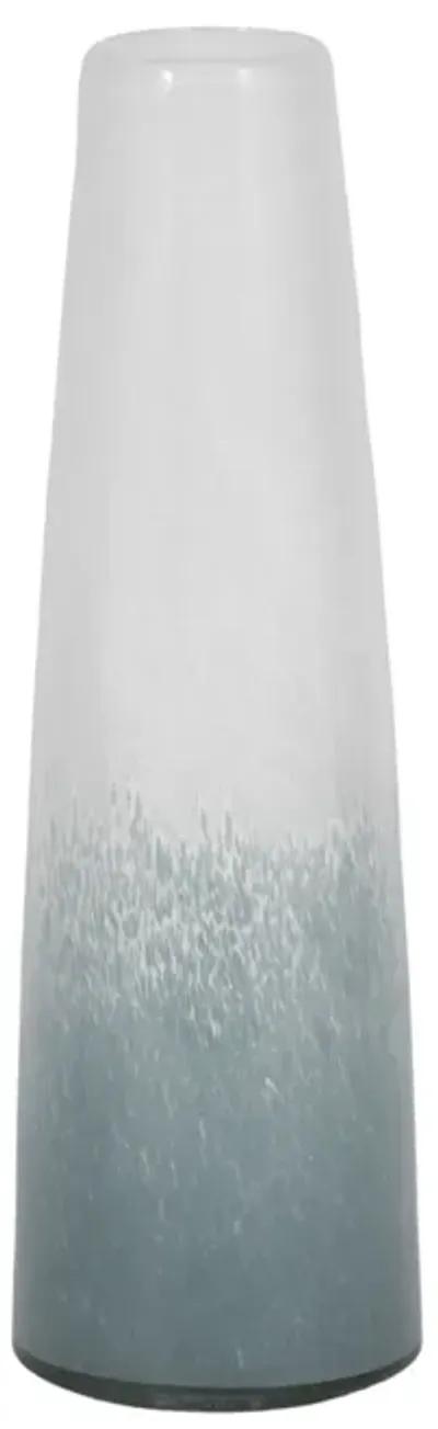 15" Light Blue Waters Vase, Blue/white