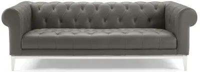 Idyll Tufted Button Upholstered Leather Chesterfield Sofa