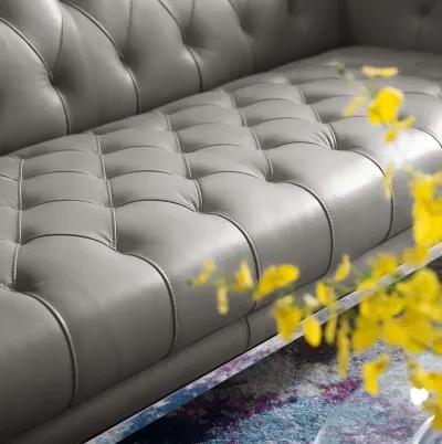 Idyll Tufted Button Upholstered Leather Chesterfield Sofa