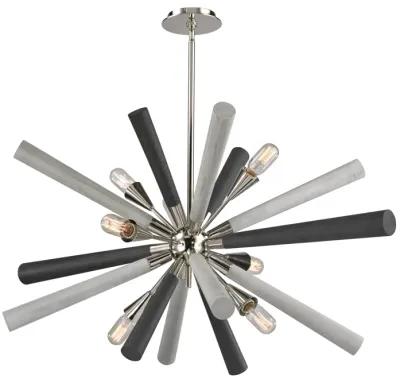 Solara 44" Wide 6-Light Chandelier - Polished Nickel