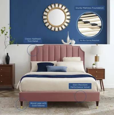 Colette King Performance Velvet Platform Bed