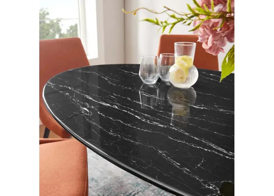 Lippa 60" Oval Artificial Marble Dining Table