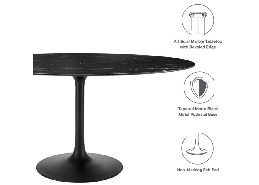 Lippa 60" Oval Artificial Marble Dining Table