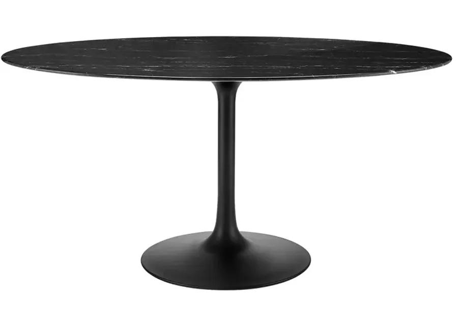 Lippa 60" Oval Artificial Marble Dining Table