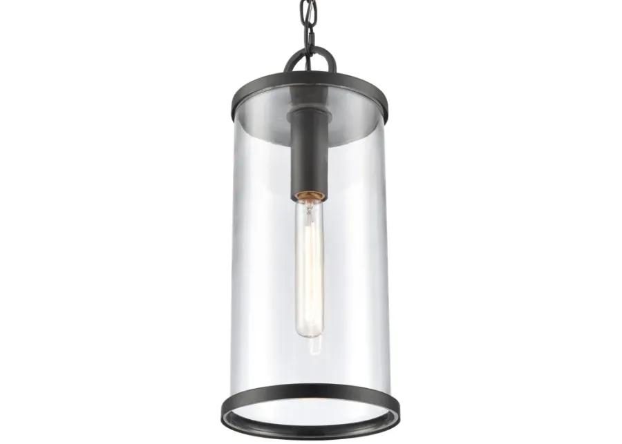 Hopkins 7.25'' Wide 1-Light Outdoor Hanging Light - Charcoal Black