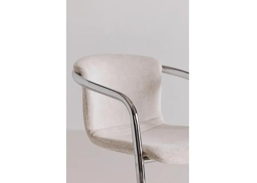 FREEMAN CHROME FRAME COUNTER STOOL BLENDED CREAM-SET OF TWO