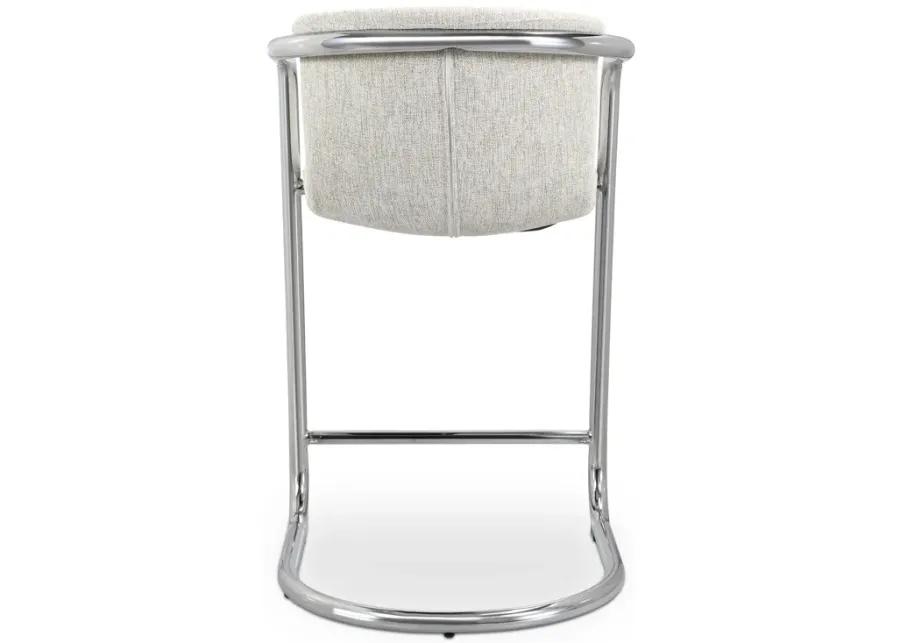 FREEMAN CHROME FRAME COUNTER STOOL BLENDED CREAM-SET OF TWO