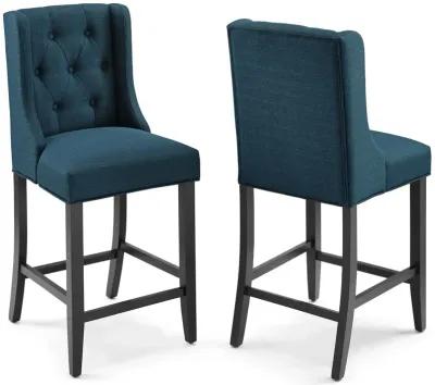 Baronet Counter Bar Stool Upholstered Fabric Set of 2