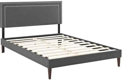 Virginia Full Fabric Platform Bed with Squared Tapered Legs