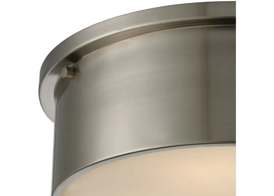 Simpson 14" Wide 3-Light Flush Mount - Brushed Nickel