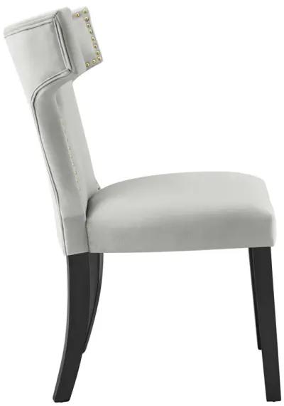 Curve Performance Velvet Dining Chairs - Set of 2