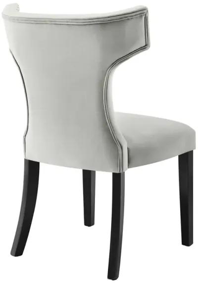 Curve Performance Velvet Dining Chairs - Set of 2