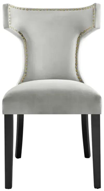 Curve Performance Velvet Dining Chairs - Set of 2